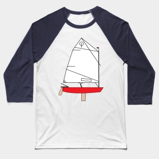 Optimist Sailing Dingy - Red Baseball T-Shirt